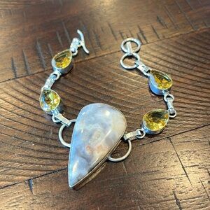 Agate & Citrine Toggle Bracelet